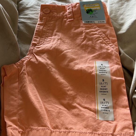 Brand New Cat & Jack Flat Front At the Knee Shorts Size S (6-7) Corally-Orange - Picture 4 of 4